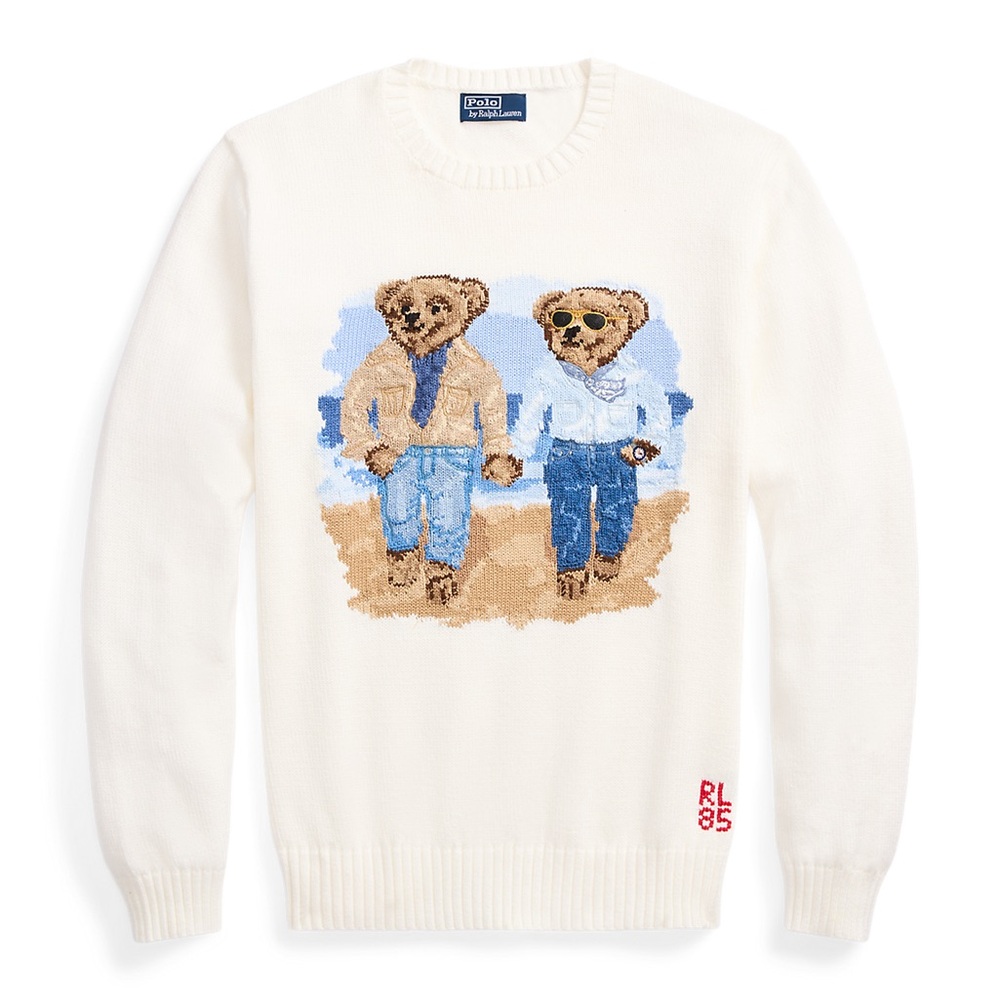 Polo Ralph Lauren “The Ralph & Ricky Bear” Sweater in White NEW WITH TAGS
